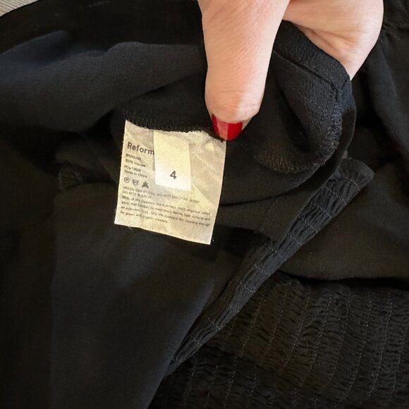 Reformation Delevan Black Short Sleeve Puff Sleeve Sweetheart Neck Top 4 - Picture 6 of 6